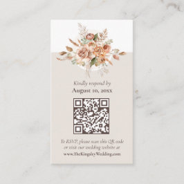 Visita Cartão de Resposta de Casamento Floral Boho Tom de