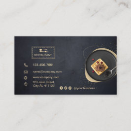 Visita Cartão de restaurante personalizado | Foto preta m