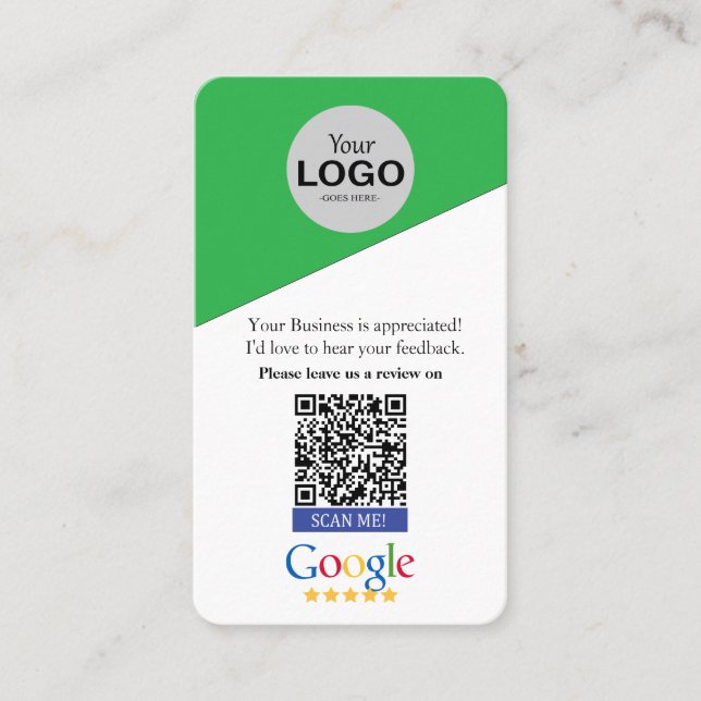 Visita Cartão de Revisão Google (Frente)