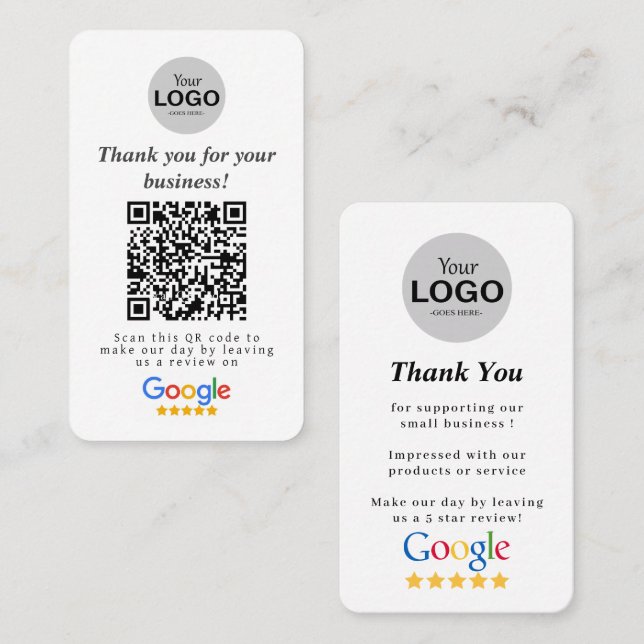 Visita Cartão de Revisão Google (Frente/Verso)