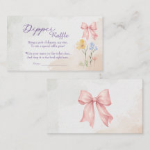 Cartão de rifa Dipper com estampa floral e laço ro