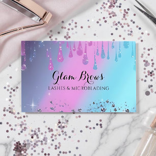 Visita Cartão de Salão de Beleza Elegant Holographic Lash