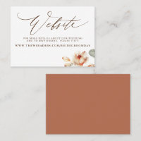 Cartão de Site de Casamento de Flores de Queda