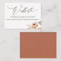 Cartão de Site de Casamento de Flores de Queda