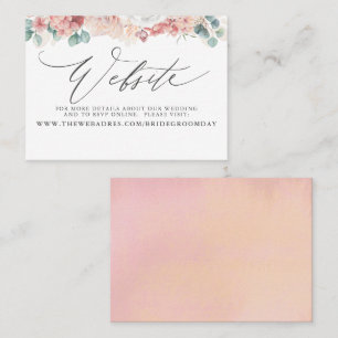 Visita Cartão de Site de Casamento Floral de Rosa Dusty