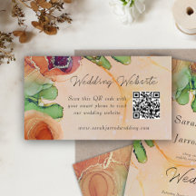 Cartão de Site de Casamento QR Bohemiano Elegante
