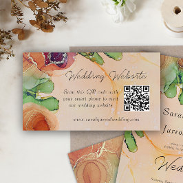 Visita Cartão de Site de Casamento QR Bohemiano Elegante