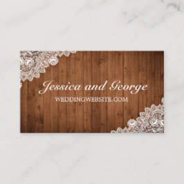 Visita Cartão de Site Rustic Wood & White Lace