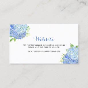 Visita Cartão de Sítio de Casamento Floral Blue Hydrangea