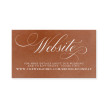 Cartão de Sítio Floral de Casamento Branco e Terra