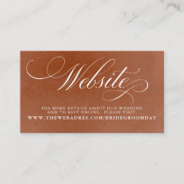 Visita Cartão de Sítio Floral de Casamento Branco e Terra