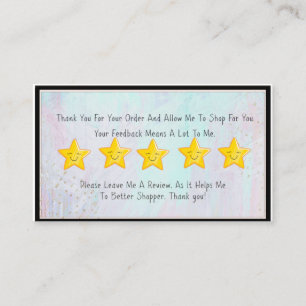 Visita Cartão de Solicitação de 5 Estrelas para Compra