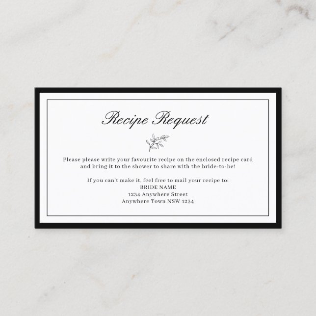 Visita Cartão de Solicitação de Receita de Folha de Front (Frente)