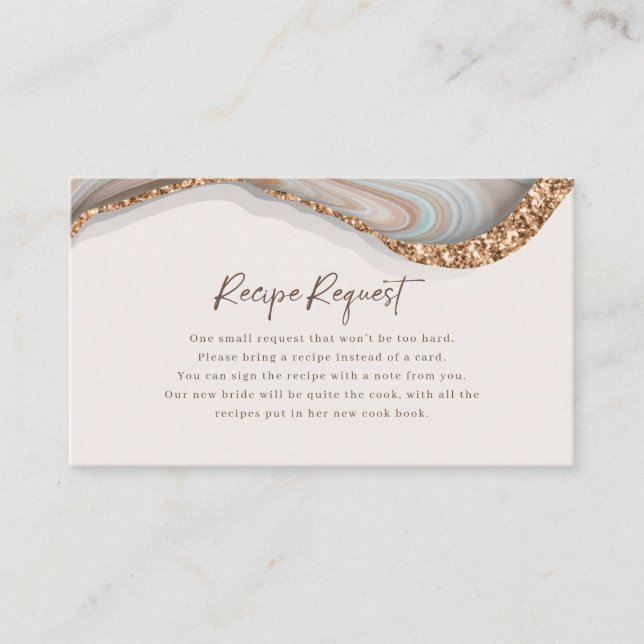 Visita Cartão de Solicitação de Receita de Pedra de Agate (Frente)