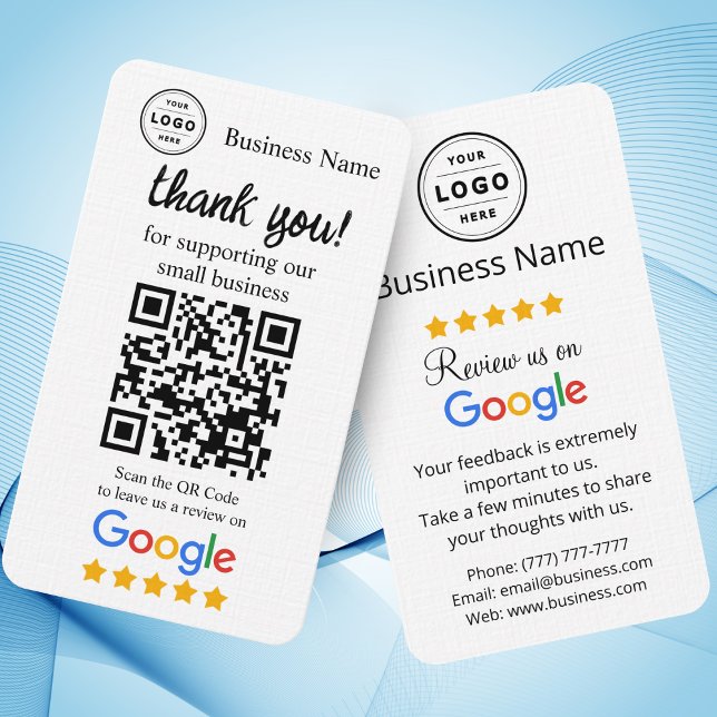 Visita Cartão de solicitação de revisão do Google com cód (Google Review Request Card, personalize it with your logo and QR Code, )