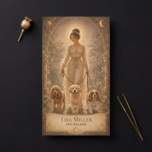 Cartão de Tarot Mulher Mística Celestial Cachorro 