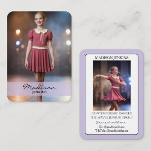 Visita Cartão de Troca de Autógrafo de Dança Júnior Roxo