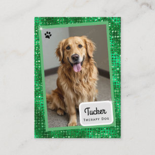 Visita Cartão de Troca de Cão Terapia Brilho Verde