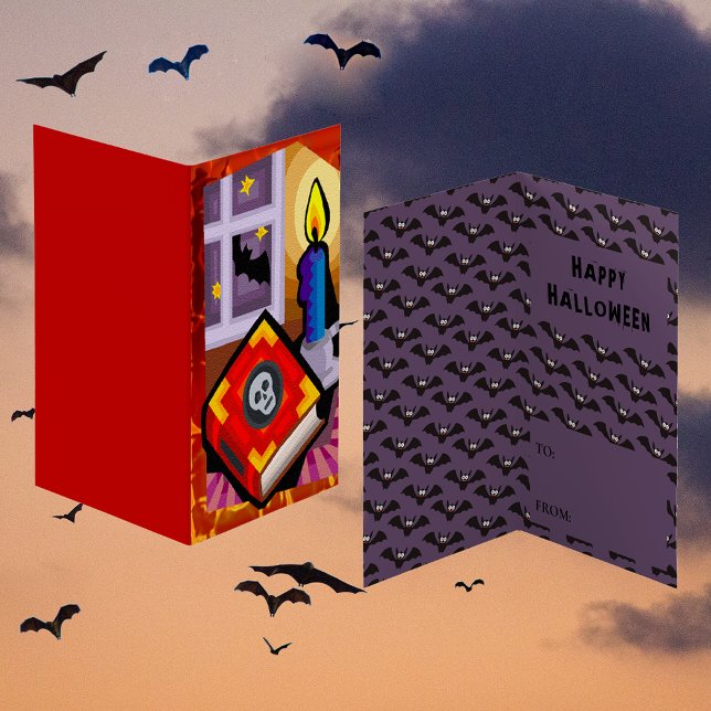 Visita Cartão de Troca de Sala de Estrelas de Bat Star co (Castle Bats & Grim Reaper Classroom Exchange Card)