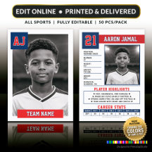 Cartão de Troca Personalizado, Jogador de Esporte