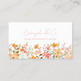 Visita Cartão de visita, Aquarelas Florais Cor de Laranja