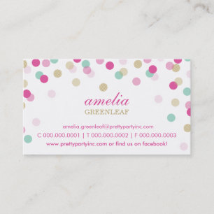 Visita CARTÃO DE VISITA: cor-de-na moda-confetti rosa + o
