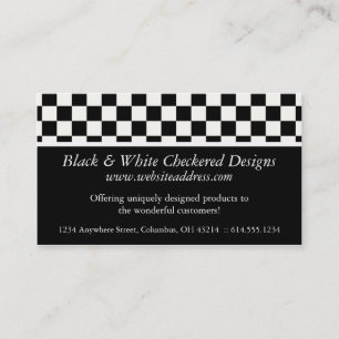 Visita Cartão de visita:: Design Checkered preto & branc