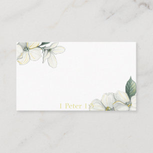 Visita Cartão de visita, escritura, dogwood, floral