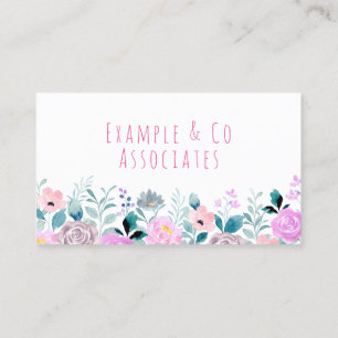 Visita Cartão de visita, Flores De Aquarela Cor-De-Água R