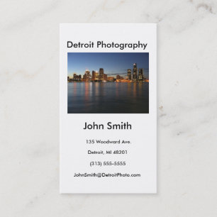 Visita Cartão de visita, fotografia de Detroit