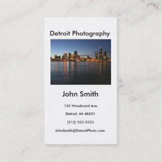 Visita Cartão de visita, fotografia de Detroit