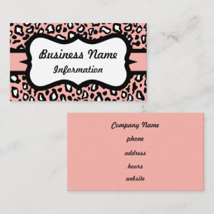 Visita Cartão de visita-Leopardo-Rosa-bonito