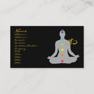 Visita Cartão de visita, meditação e símbolo om