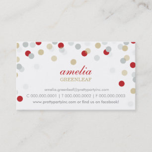 Visita CARTÃO DE VISITA: Ouro prateado na moda confetti