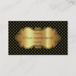 Visita Cartão de visita/Preto com Bolinhas Douradas