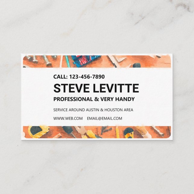 Visita Cartão de Visita: Serviços de Handyman (Verso)