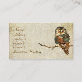 Visita Cartão de visita/Tag da coruja da cerceta