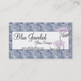 Visita Cartão de visita:: Vidro azul & Jeweled