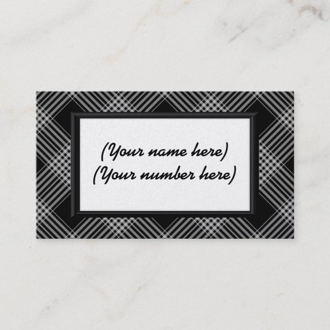 Visita Cartão de visita/Xadrez preta e branca (Frente)