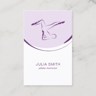 Visita Cartão do instrutor de Pilates com duas poses dos