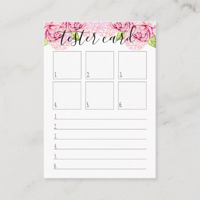 Visita Cartão do verificador - cartão da amostra de folha (Frente)