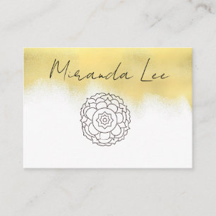 Visita Cartão Dourado de Mandala Floral