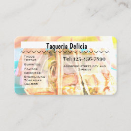Visita cartão editável de taqueria / restaurante