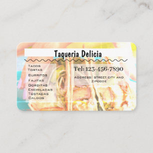 Visita cartão editável de taqueria / restaurante