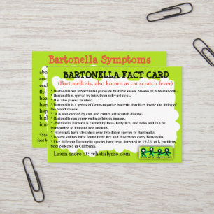 Visita Cartão Educativo sobre Fatos de Bartonella