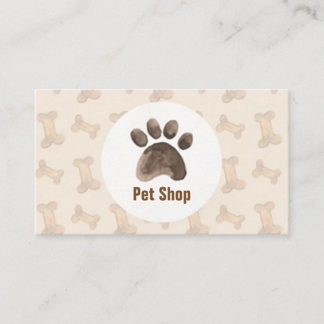 Visita Cartão elegante da loja do animal de estimação da (Frente)