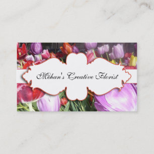 Visita Cartão floral de Bisness da fotografia das tulipa