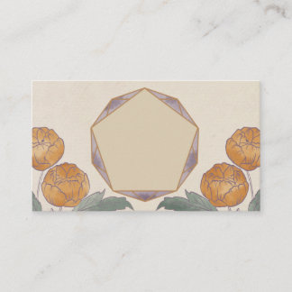 Visita Cartão Geométrico de Peony Watercolor