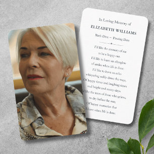 Visita Cartão Memorial Funeral Personalizado de Simpatia 