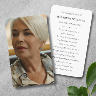 Visita Cartão Memorial Funeral Personalizado de Simpatia